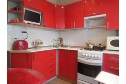 Kitchen corner photo red