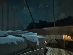 Photo of bedroom at night