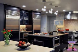 Photo of the kitchen in the evening