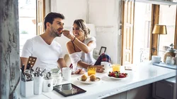 Kitchen in the morning photo