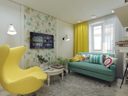 Yellow armchair in the bedroom interior