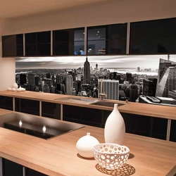 Kitchen design with night city