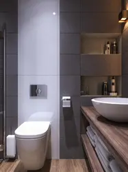 Bathroom design graphite and wood