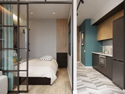 Design Of One-Room Apartment With Separate Kitchen