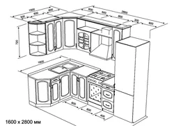Дызайн кухні 2800 на 2800