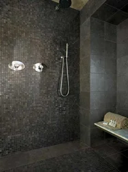 Bathroom design with mosaic gray