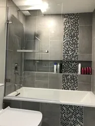 Bathroom design with mosaic gray