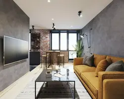 Loft Living Room Design In Khrushchev