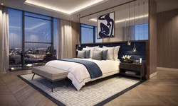 Bedroom design bed in the center