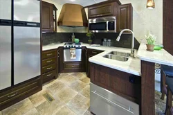 Kitchen design with stove on edge