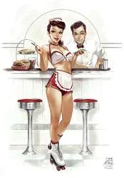 Pin-up uslubidagi oshxona