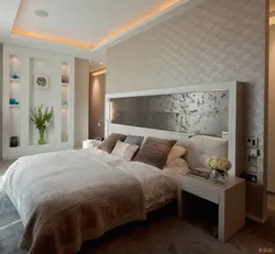 Design of plasterboard walls in the bedroom