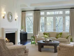 Living room design with lots of windows