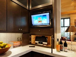 Kitchen design with TV on the window