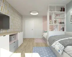 Rectangular bedroom design for 2 children