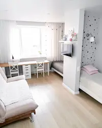 2 Uşaq Üçün Düzbucaqlı Yataq Otağı Dizaynı