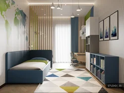 Rectangular Bedroom Design For 2 Children