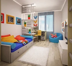 Rectangular bedroom design for 2 children