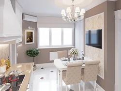 Kitchen design 12 meters with bay window