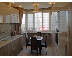 Kitchen design 12 meters with bay window