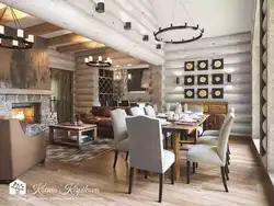 Дизайн Кухни Гостиной В Стиле Шале