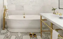 Bathroom design white marble with gold