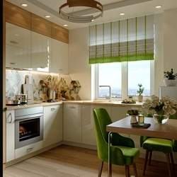 Kitchen design by the window in the studio