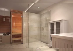 Evdə sauna ilə vanna otağı dizaynı