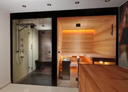 Evdə sauna ilə vanna otağı dizaynı