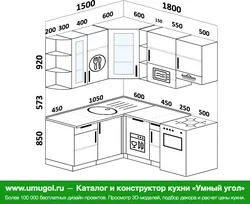 Kitchen 1800 by 1800 corner design