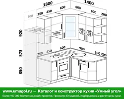 Kitchen 1800 by 1800 corner design