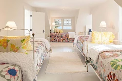 Girls bedroom design with two beds