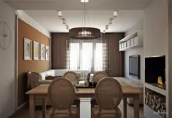 Living room kitchen design with sofa and table