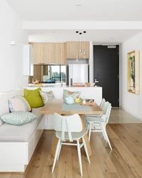 Small Kitchen Design With Sofa And TV