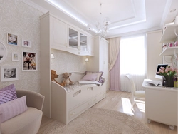 Bedroom design 12 sq m for a girl