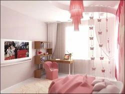Bedroom design 12 sq m for a girl