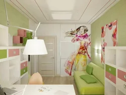 Bedroom design 12 sq m for a girl
