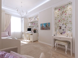 Bedroom design 12 sq m for a girl