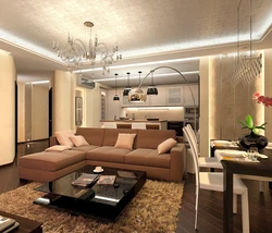 Design of a kitchen living room in a 3-room apartment