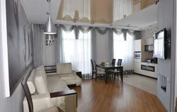 Design Of A Kitchen Living Room In A 3-Room Apartment