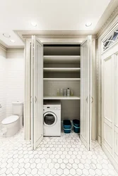 Bathtub design with a niche for a washing machine