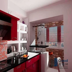 4 by 4 kitchen design with balcony