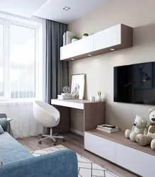 Bedroom with workspace design 12 sq m