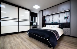 Bedroom wardrobe design in a modern style without mirrors