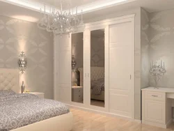 Bedroom wardrobe design in a modern style without mirrors