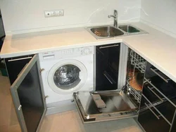 Small kitchen design with dishwasher and washing machine