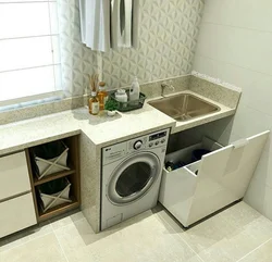 Small kitchen design with dishwasher and washing machine