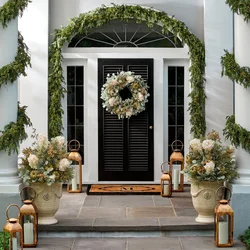 Flowers in the apartment door photo