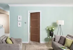 Olive doors in the interior of the apartment
