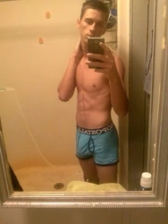 Home photos of teenagers in the bathroom